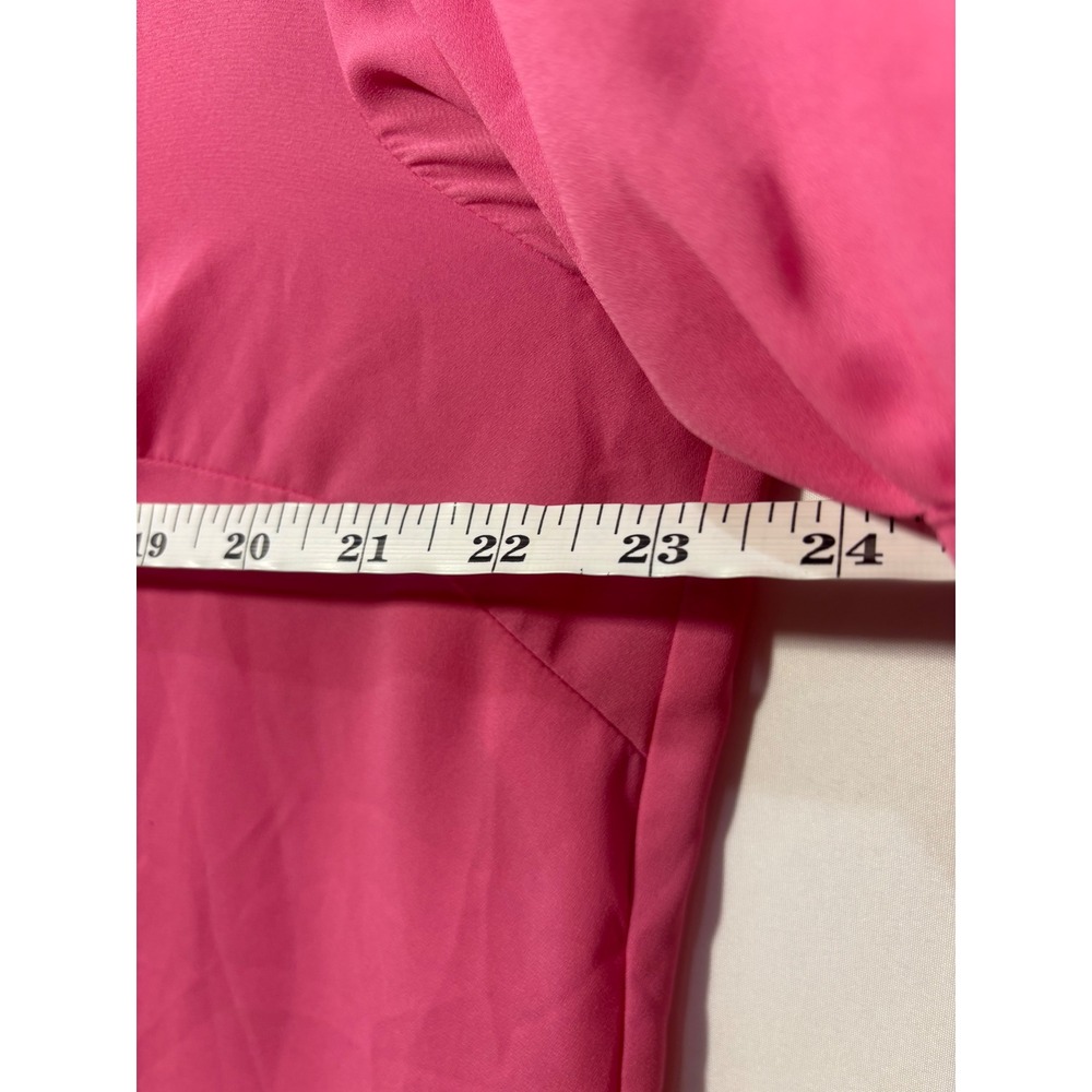 Feminine Ruffle Career Ann Taylor Button Front Blouse Women Large Pink - Picture 6 of 7